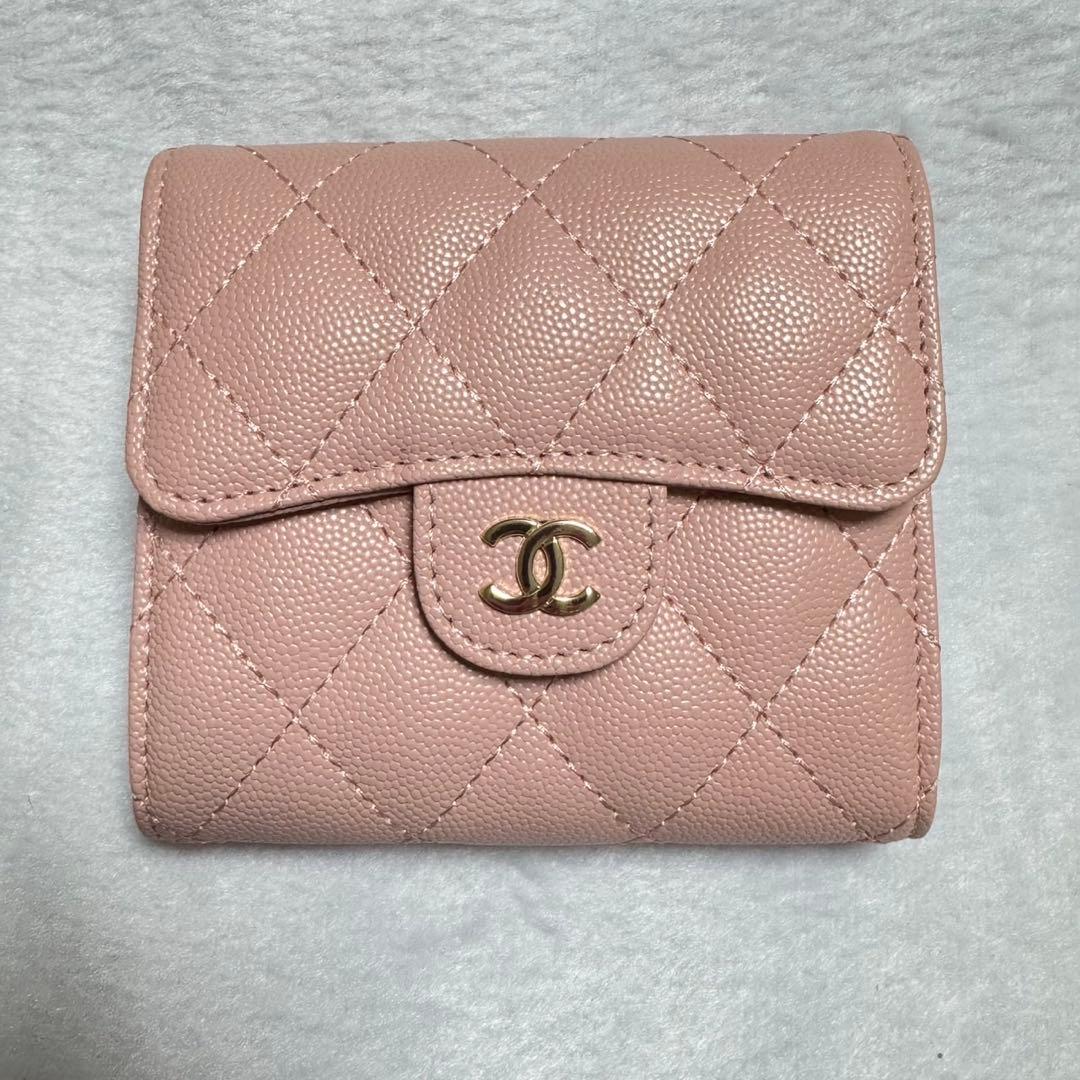 CHANEL ピンクレザー 財布 キルティング
