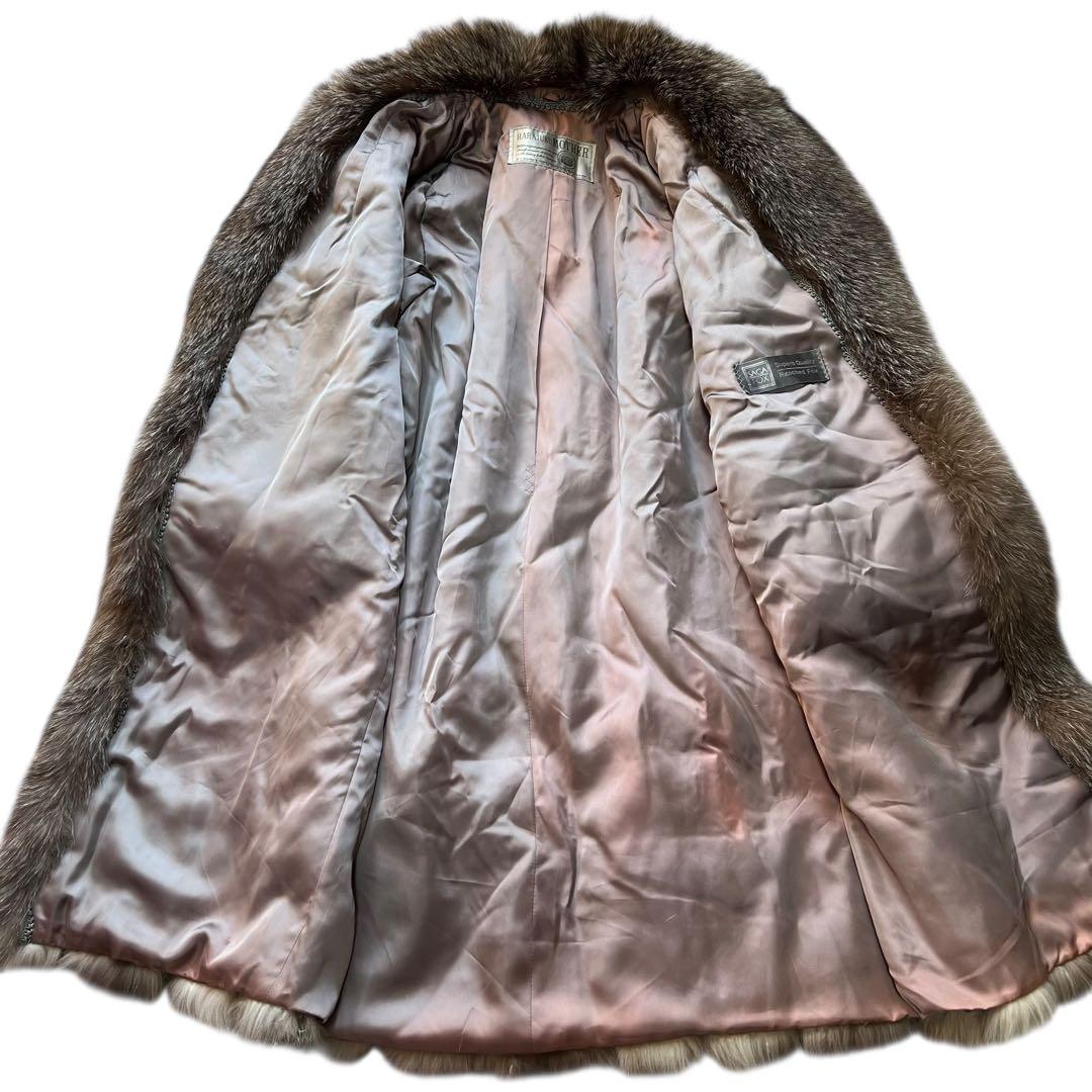 肉厚◎ 着丈110cm ブルーフロストフォックス ファーコート サガフォックス