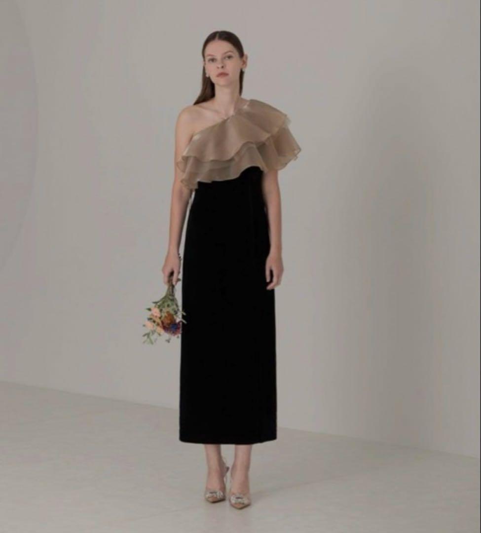 LEJA アシンメトリーティアードフリル3WAY ベロア｜ラインドレスワンピース