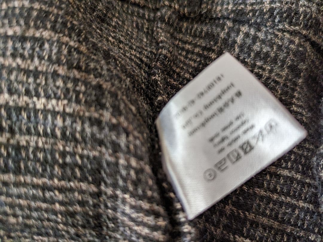 2024年　entwaボートネックギャザーブラウス　ウールリネンチェック