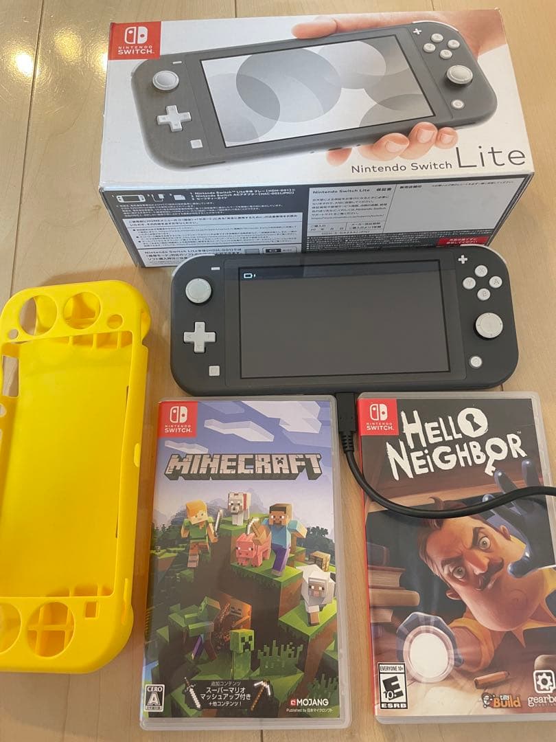 Nintendo Switch Lite グレー本体 ゲーム2本カバーケース付き