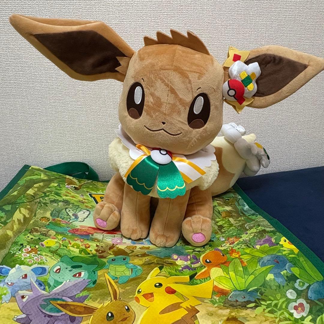 【新品タグ付き】ポケパークカントー限定品　ピカチュウ イーブイ ぬいぐるみセット