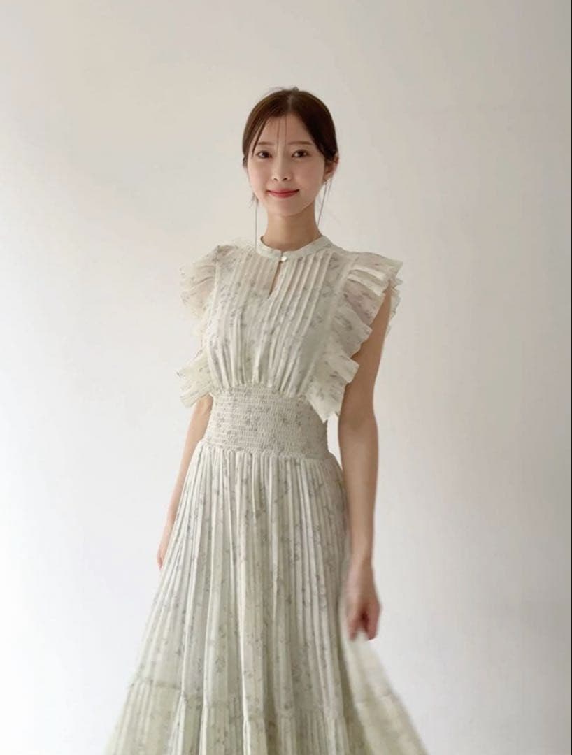 SNIDEL Sustainableフリルワンピース　ミント