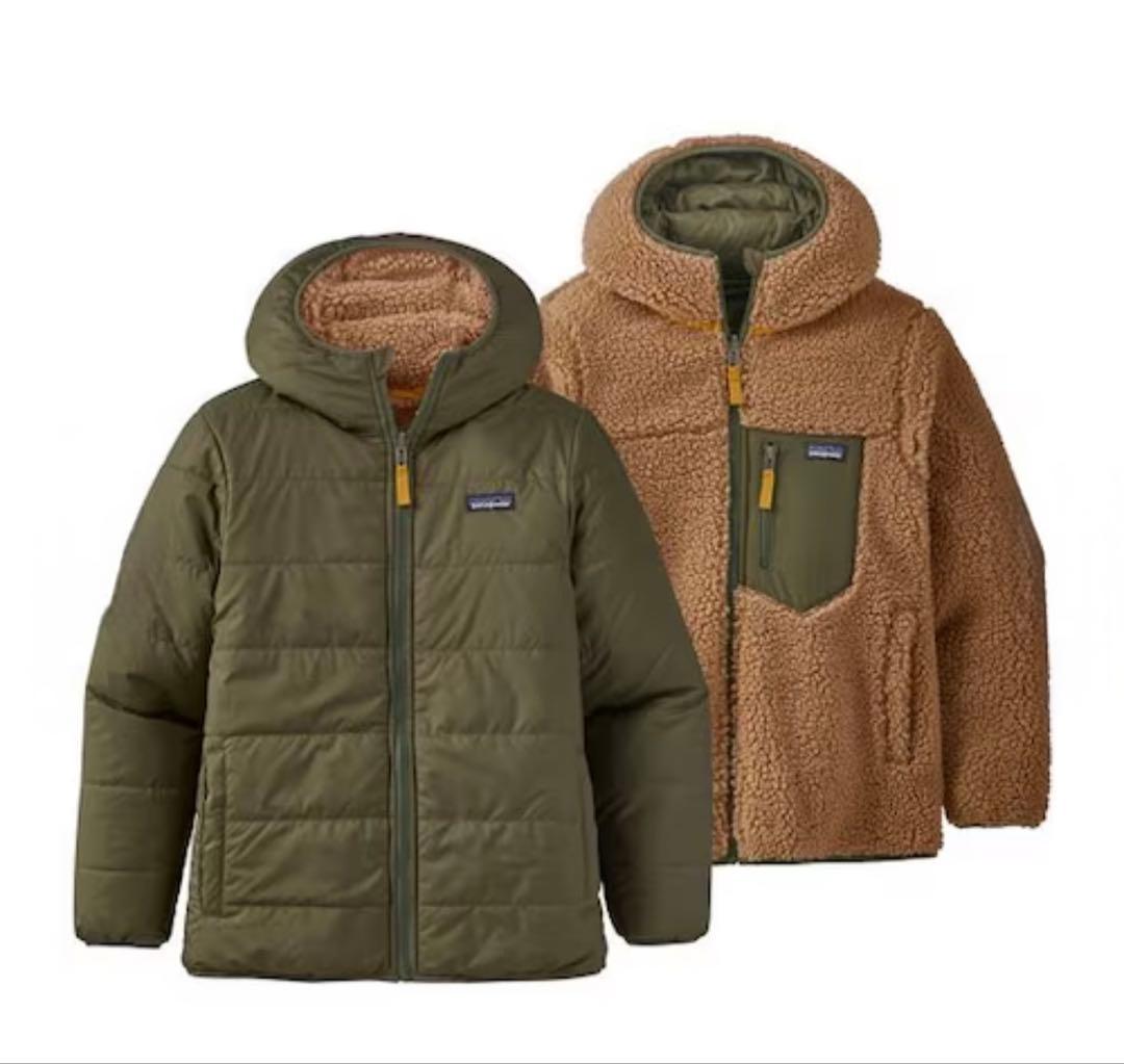 patagoniaボーイズリバーシブル レディフレディ フーディージャケット