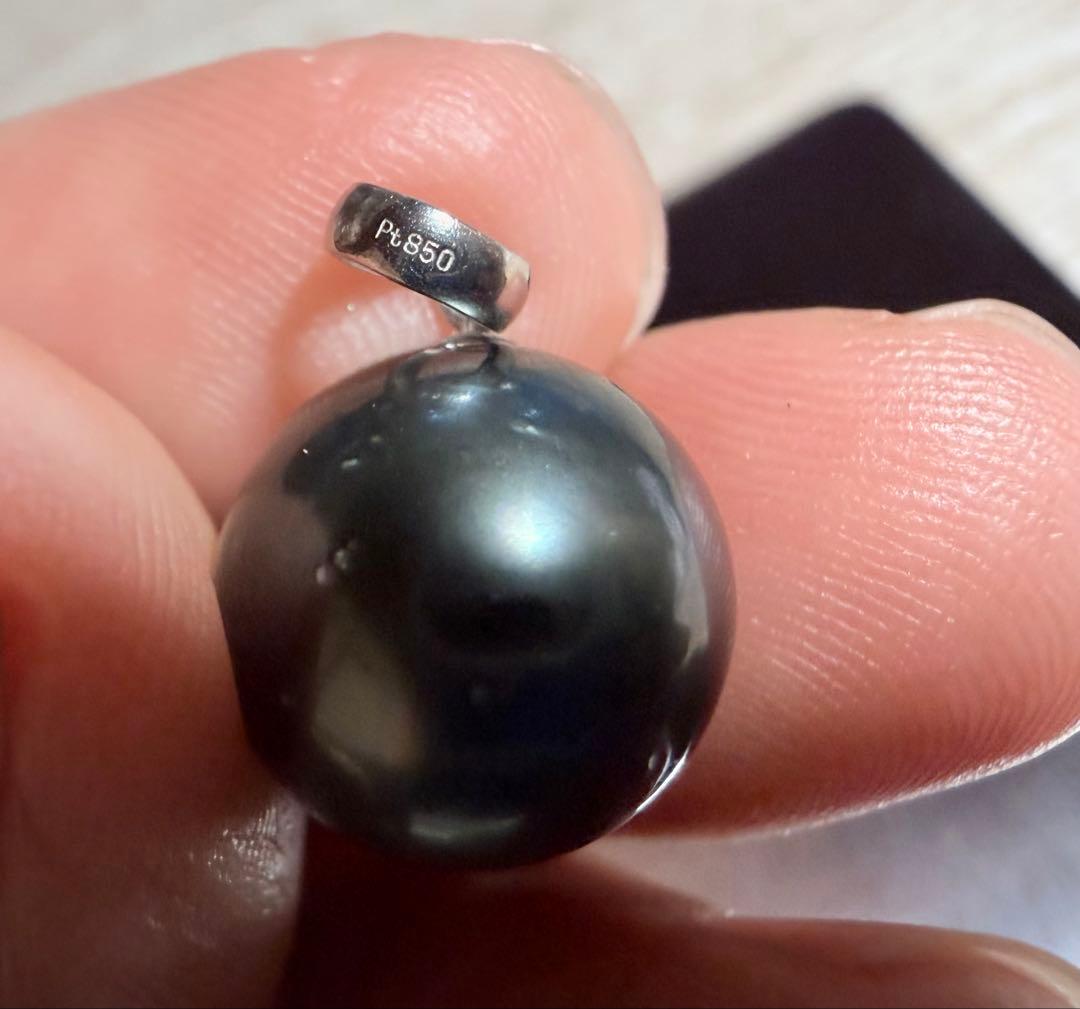 pt850 プラチナペンダント 南洋真珠　タヒチ　12ミリ