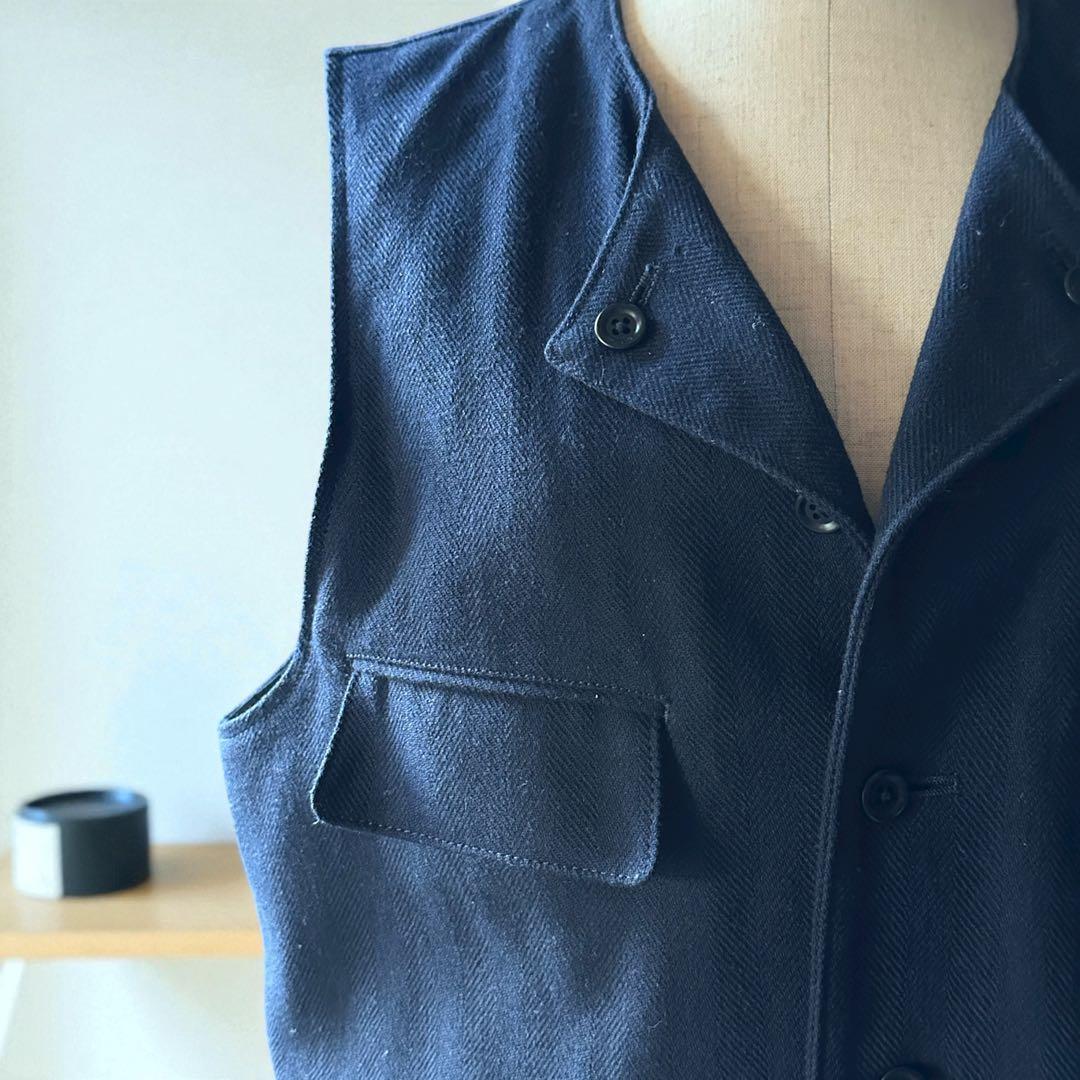 アディクトクローズ ADDICT CLOTHES ネイビー コットン混紡 ベスト