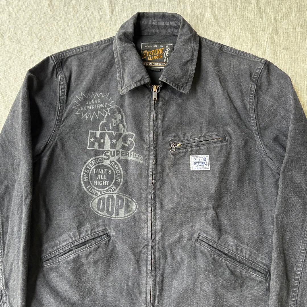 HYSTERIC GLAMOUR ジップ ブラック デニムジャケット フェード