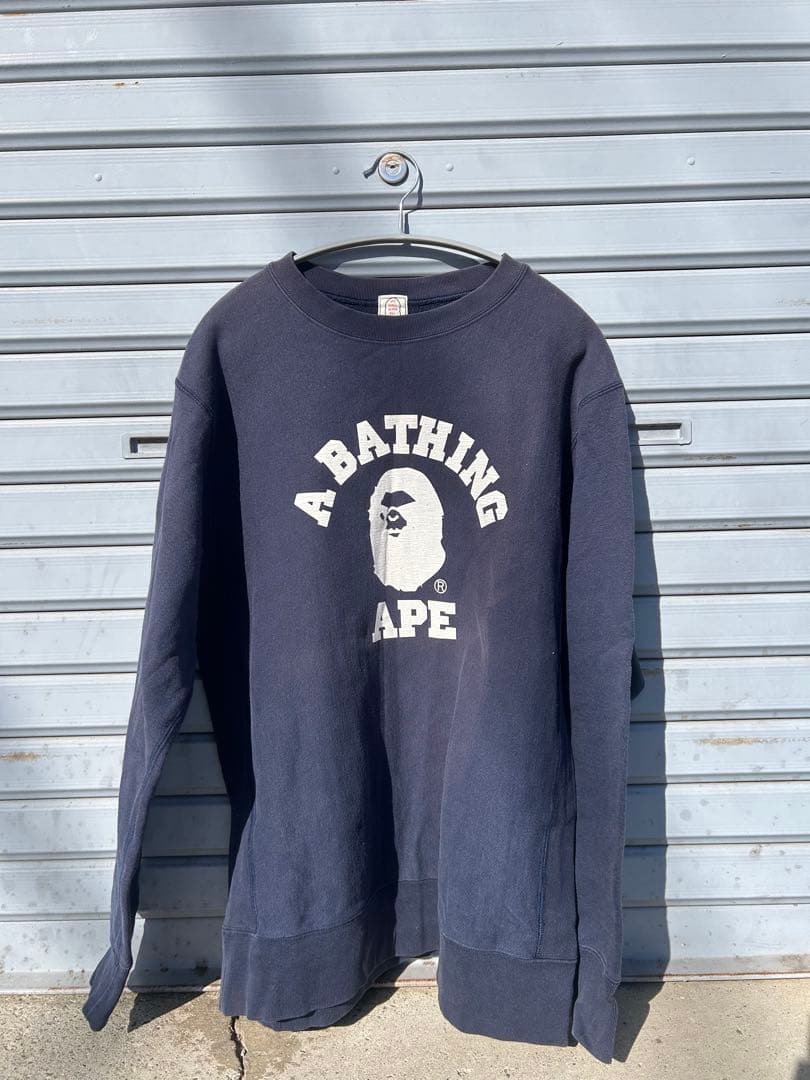 A BATHING APE ネイビースウェット 初期タグ