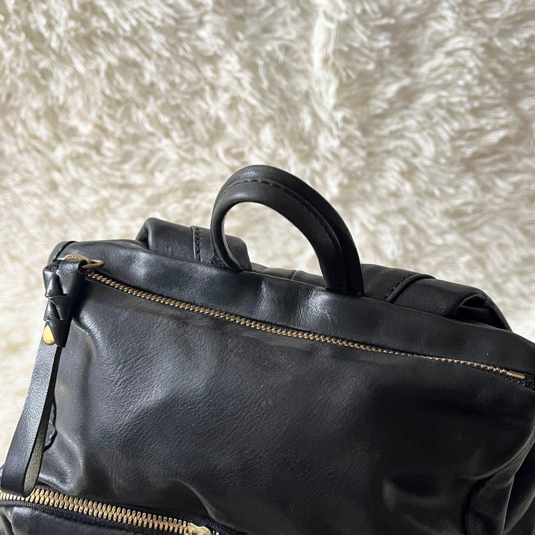 未使用級✨コーネリアンタウラス　タートルリュック　レザー　ブラック