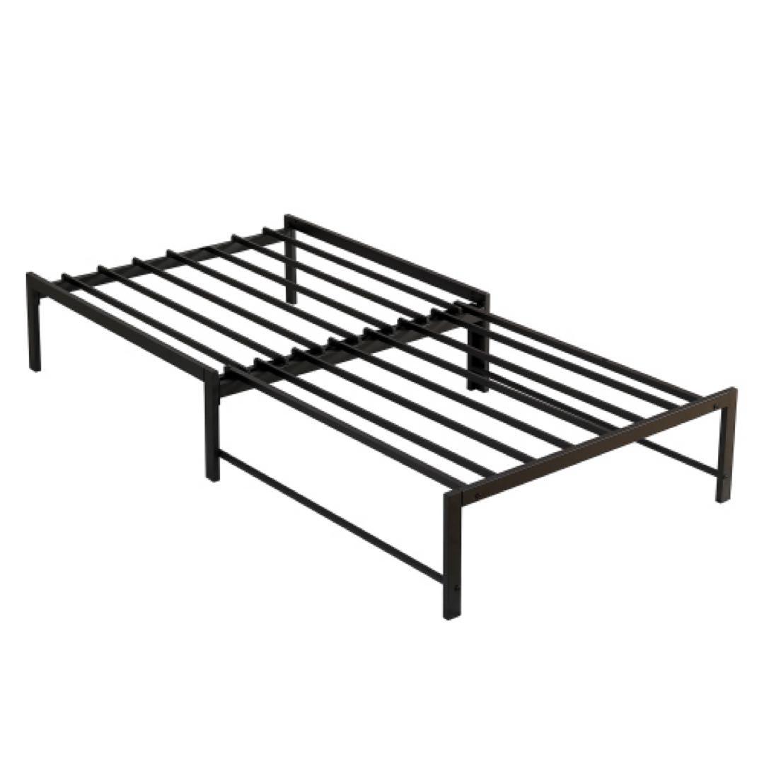 ブラック ホワイト伸長式ベッド