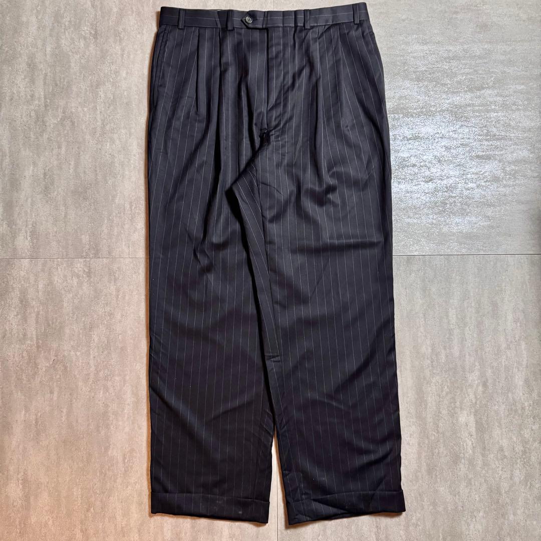 希少【90's】ローレンラルフローレン　ワイドストライプスラックス　W35L32