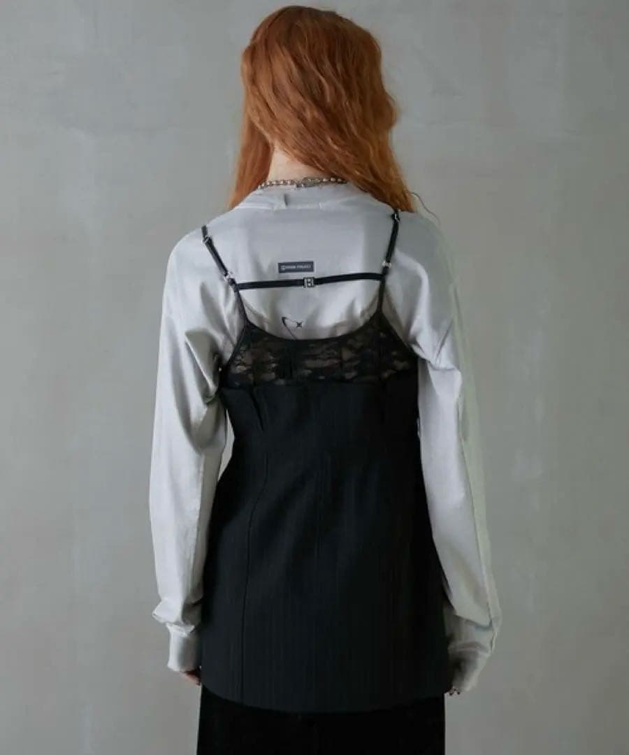 新品タグ付 プランクプロジェクト 23AW レースコンビビスチェ ブラック