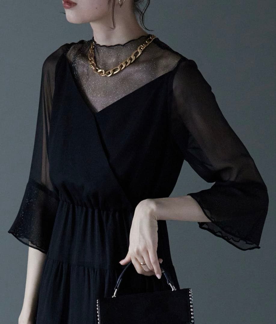 etoll. ラメチュールシフォンドレス結婚式　オケージョンドレス