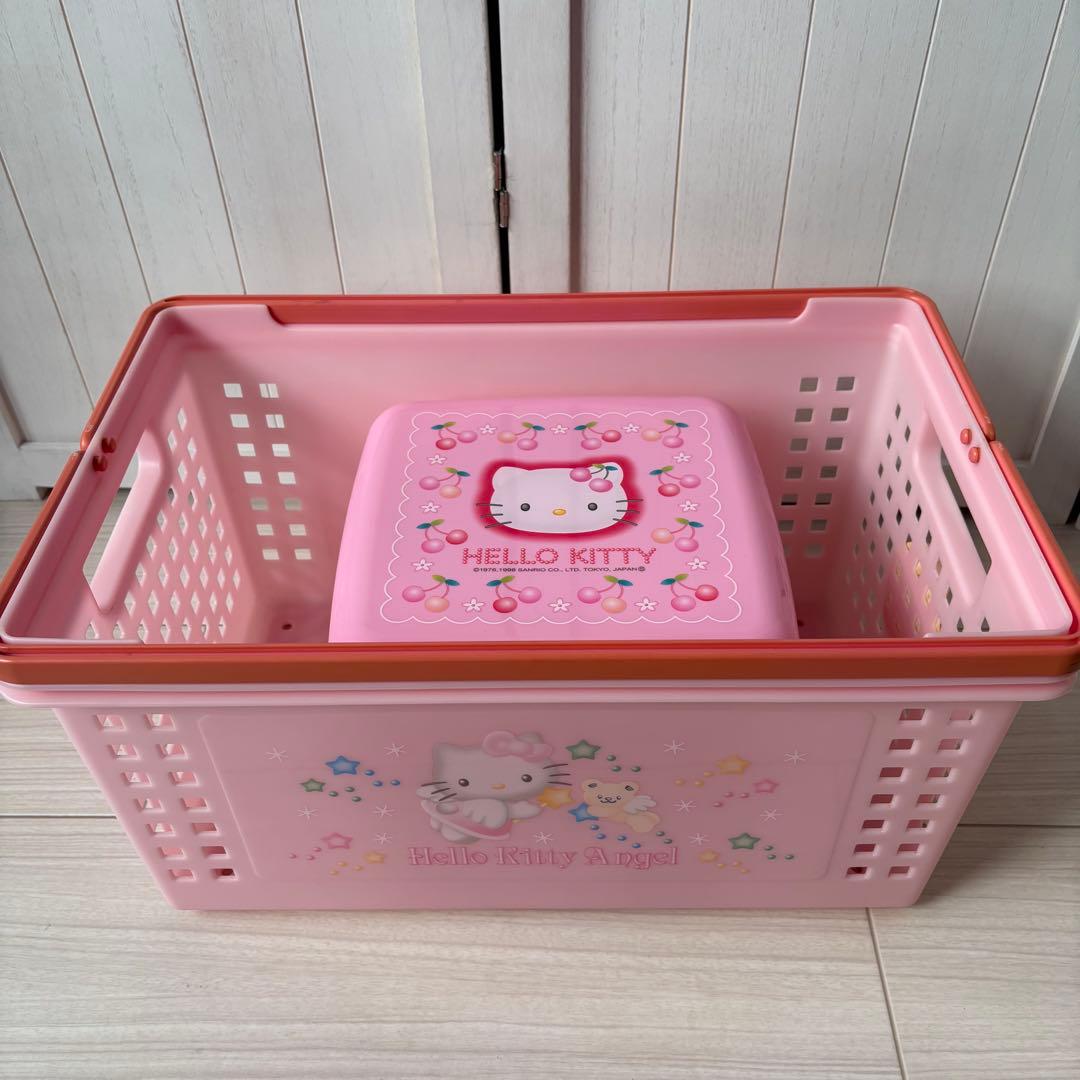ハローキティピクニックセット　バスケットLL 重箱　ランチジャー　当時物