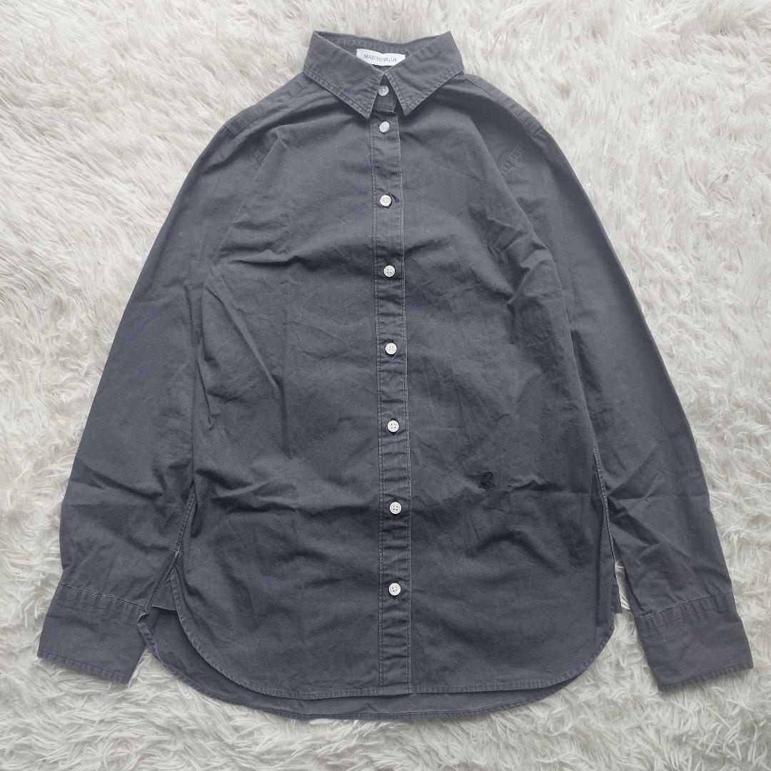 美品✨マディソンブルー マダムウォッシュドアウトシャツ 長袖 ネイビー 01