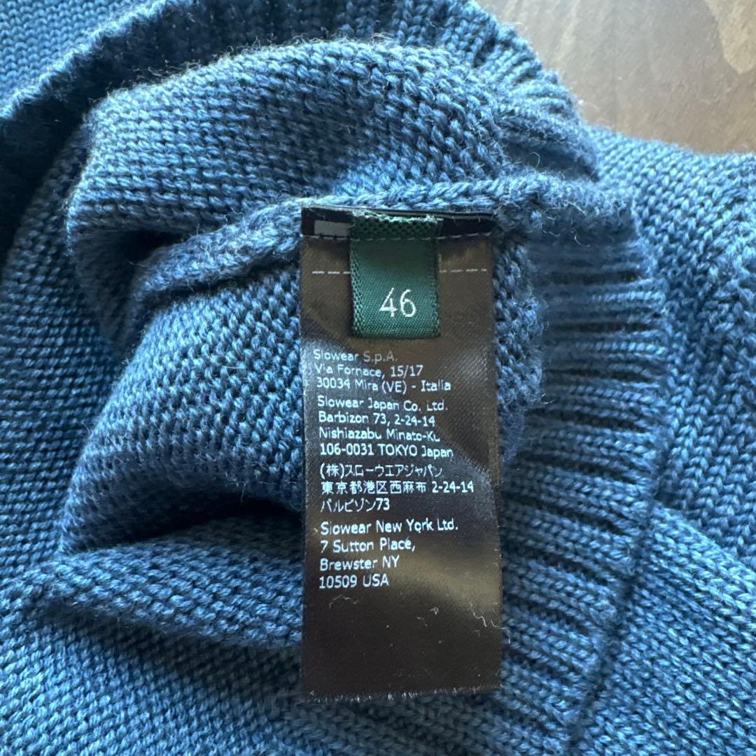 ち*ま様 ザノーネ　5G 5ゲージ　タートルネック　ニット　ブルー　46サイズ