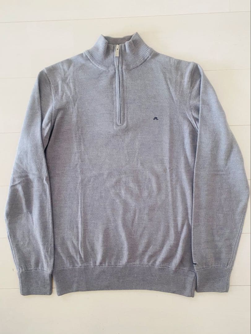 美品★ J.リンドバーグ モックネック ジップアップ セーター