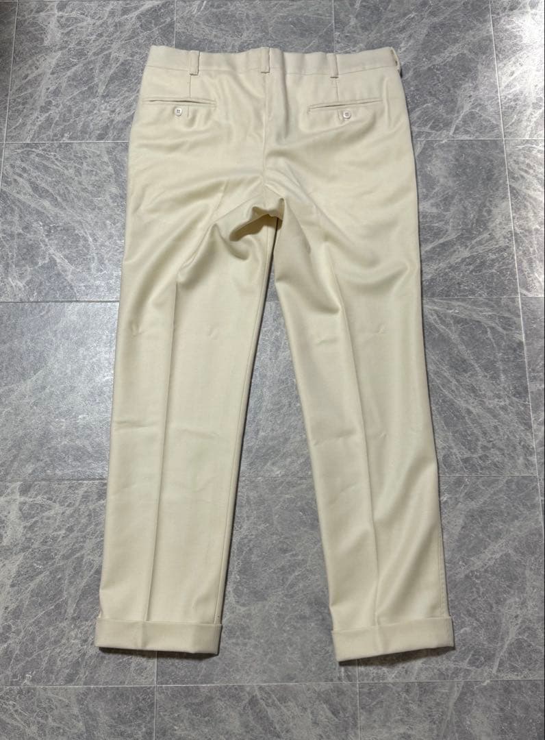AMBROSI アンブロージ ウール スラックス パンツ オフホワイト XL