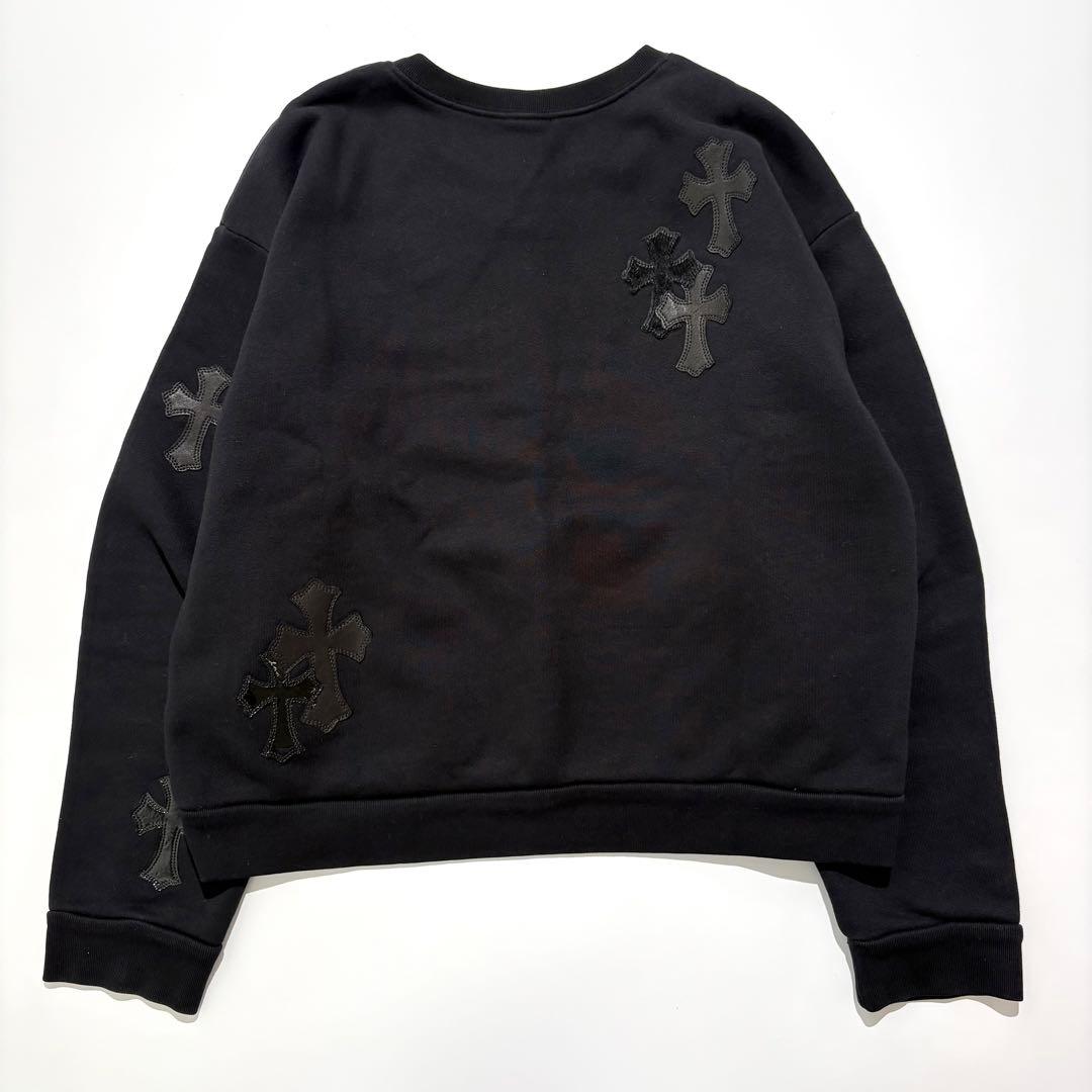 【極美品】CHROME HEARTS スウェット レザーパッチ ブラック XS