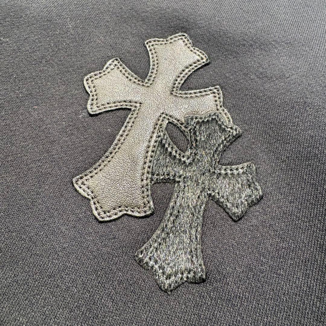 【極美品】CHROME HEARTS スウェット レザーパッチ ブラック XS