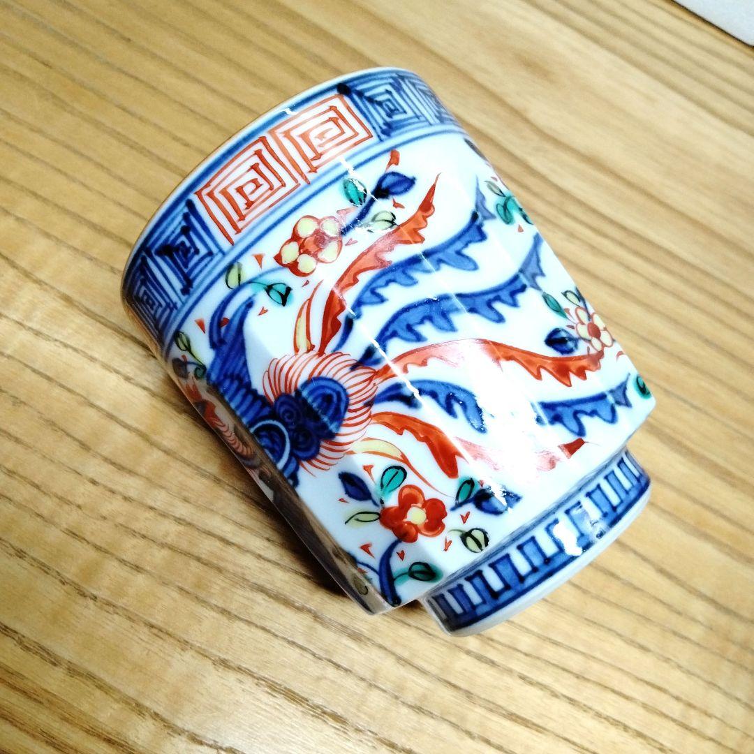 ☆ 叶松谷 清水焼 色絵湯呑