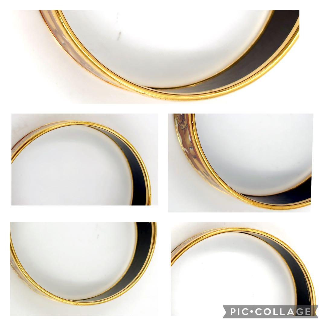 エルメス HERMES バングル エマイユGM ゴールド 茶 ベージュ アニマル