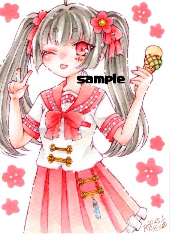 手描き自作イラスト/オリジナル/チャイナ姉妹