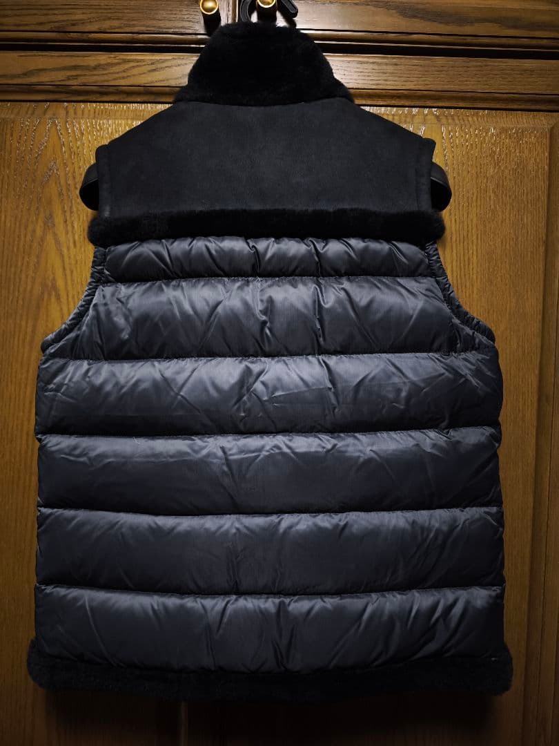 美品　EMMETI DONKEY ムートンダウンベスト　ブラック　サイズ46