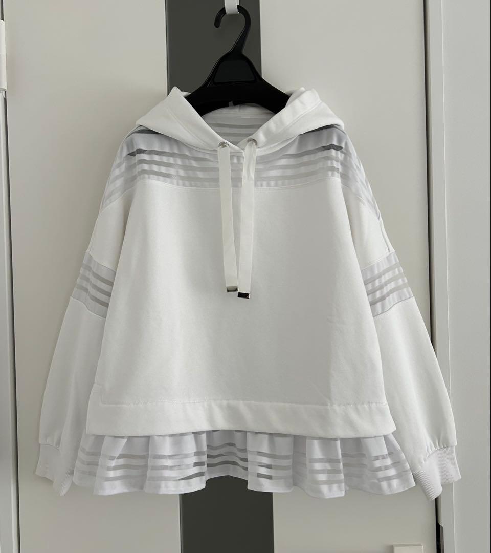 や*な様 グレースコンチネンタル シースルー ホワイト パーカー