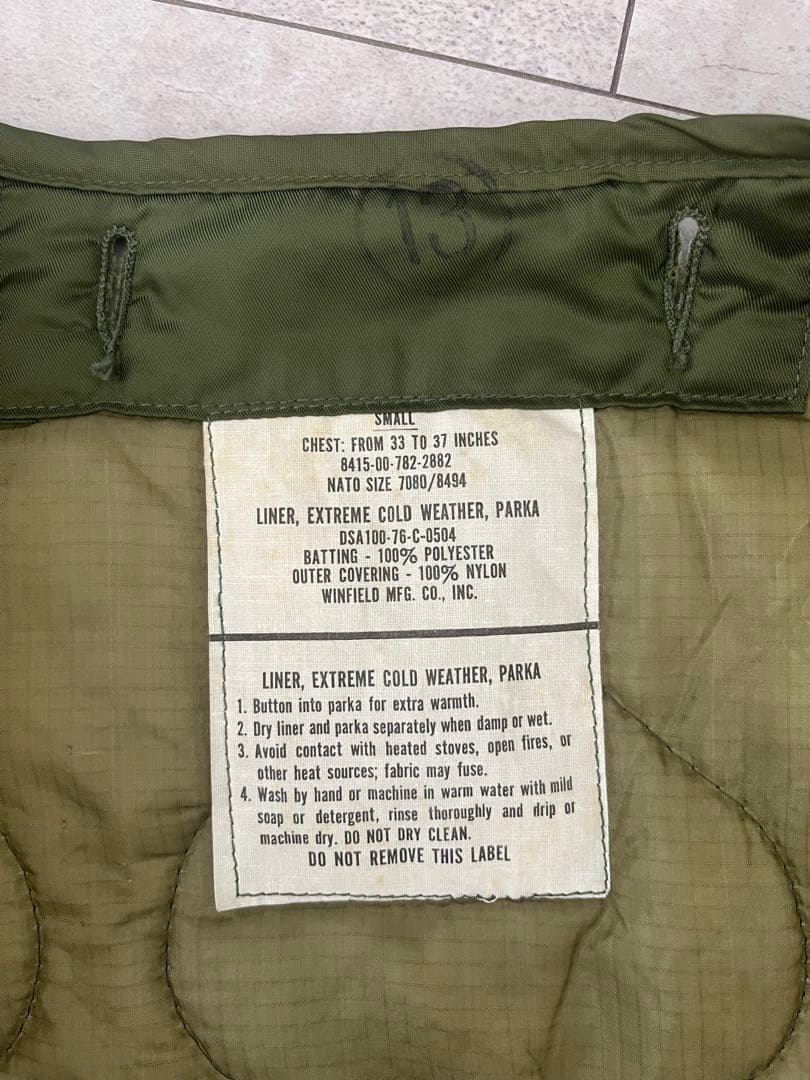 よ*し様 米軍 M-65 モッズコート用ライナー　実物 デッドストック