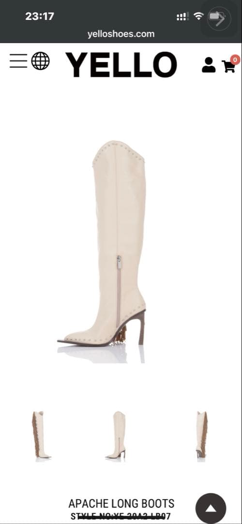 セール中！美品！YELLO イエロ　ロングウエスタンブーツ　フリンジブーツ