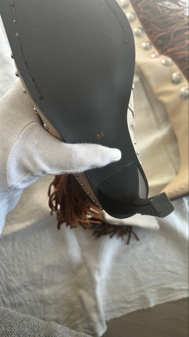 セール中！美品！YELLO イエロ　ロングウエスタンブーツ　フリンジブーツ