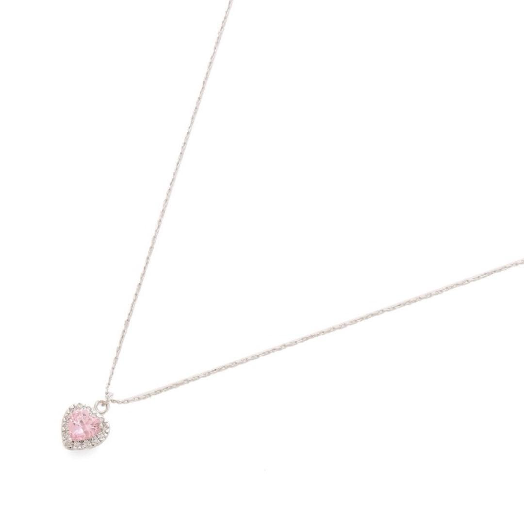 ジルバイジルスチュアート　Cubic プチハートネックレス　ピンク