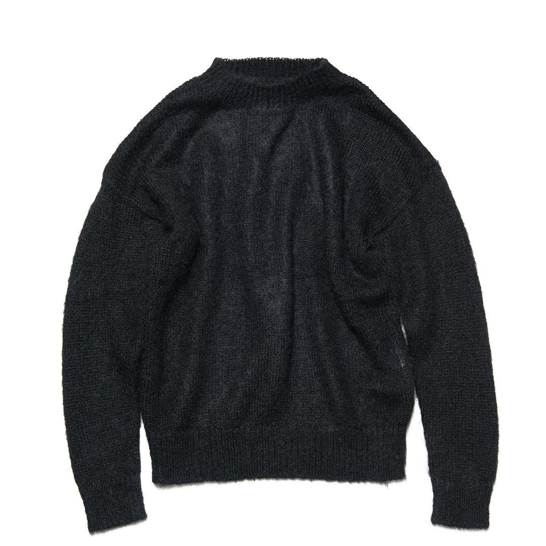 uniform experiment モヘア クルーネック セーター 黒 4