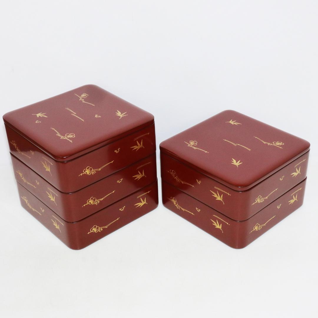 輪島塗 五ツ重 沈金 樽見清右衛門 大極上本堅地 五段重箱 能登 輪島 松竹梅