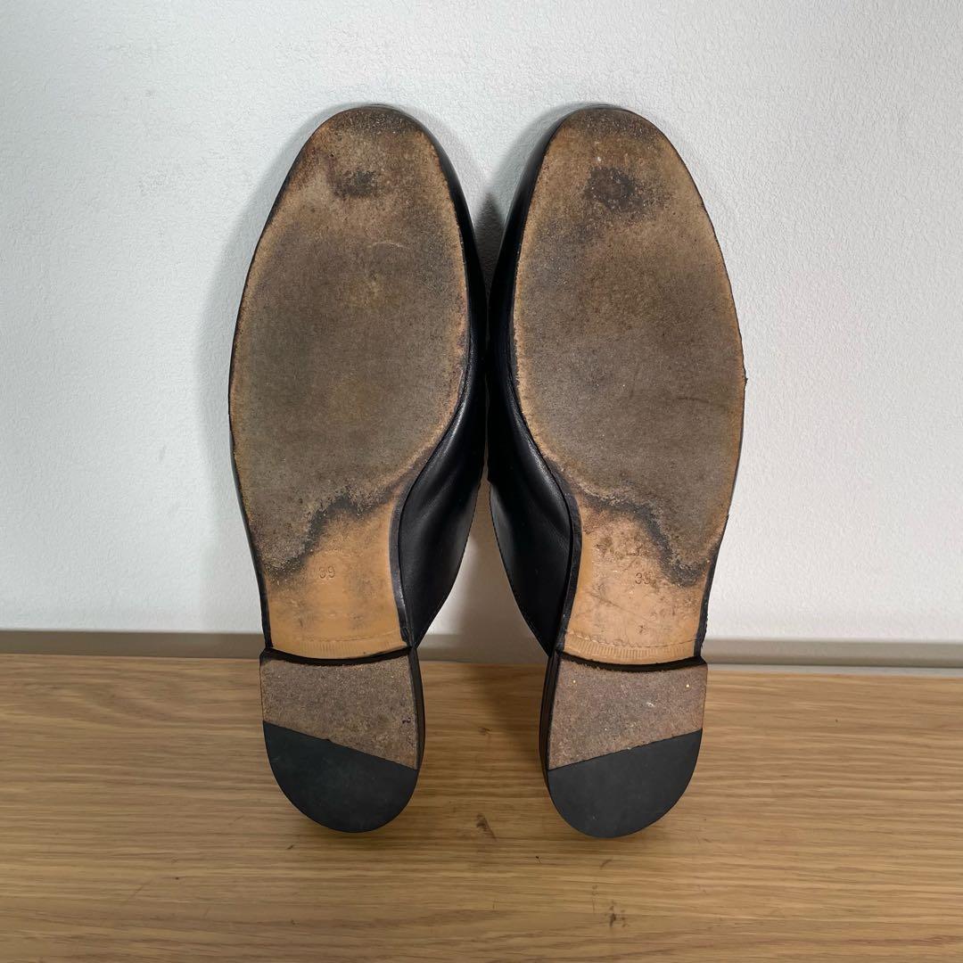 グッチ　プリンスタウン　ローファー　スリッポン　ホースビット　レザー　黒 39