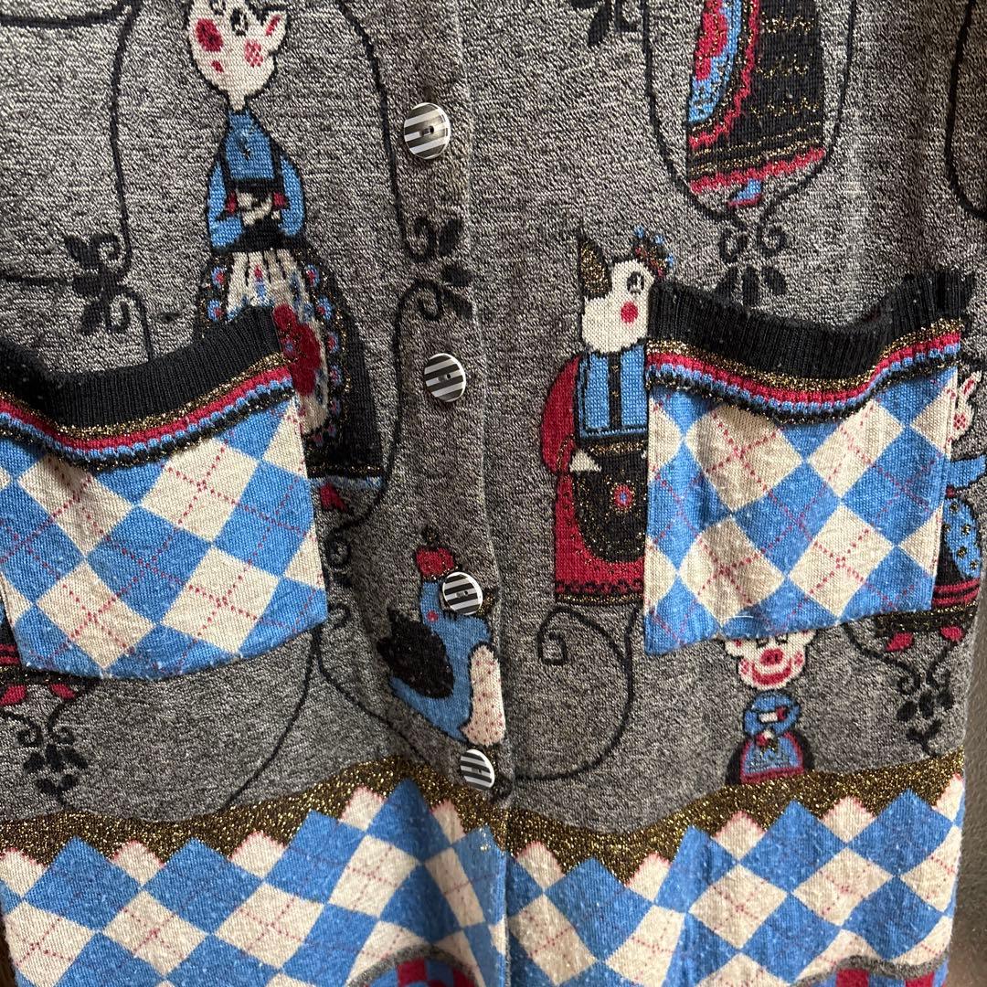 アルベロベロ　長袖ウール混ロングカーディガン