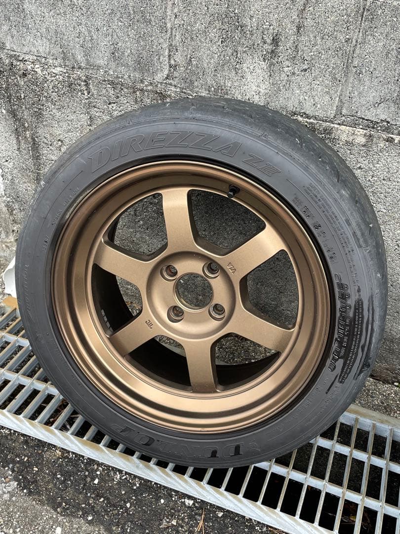 TE37V 16インチ 8J＋25 PCD100 4穴 タイヤ付き 2本セット