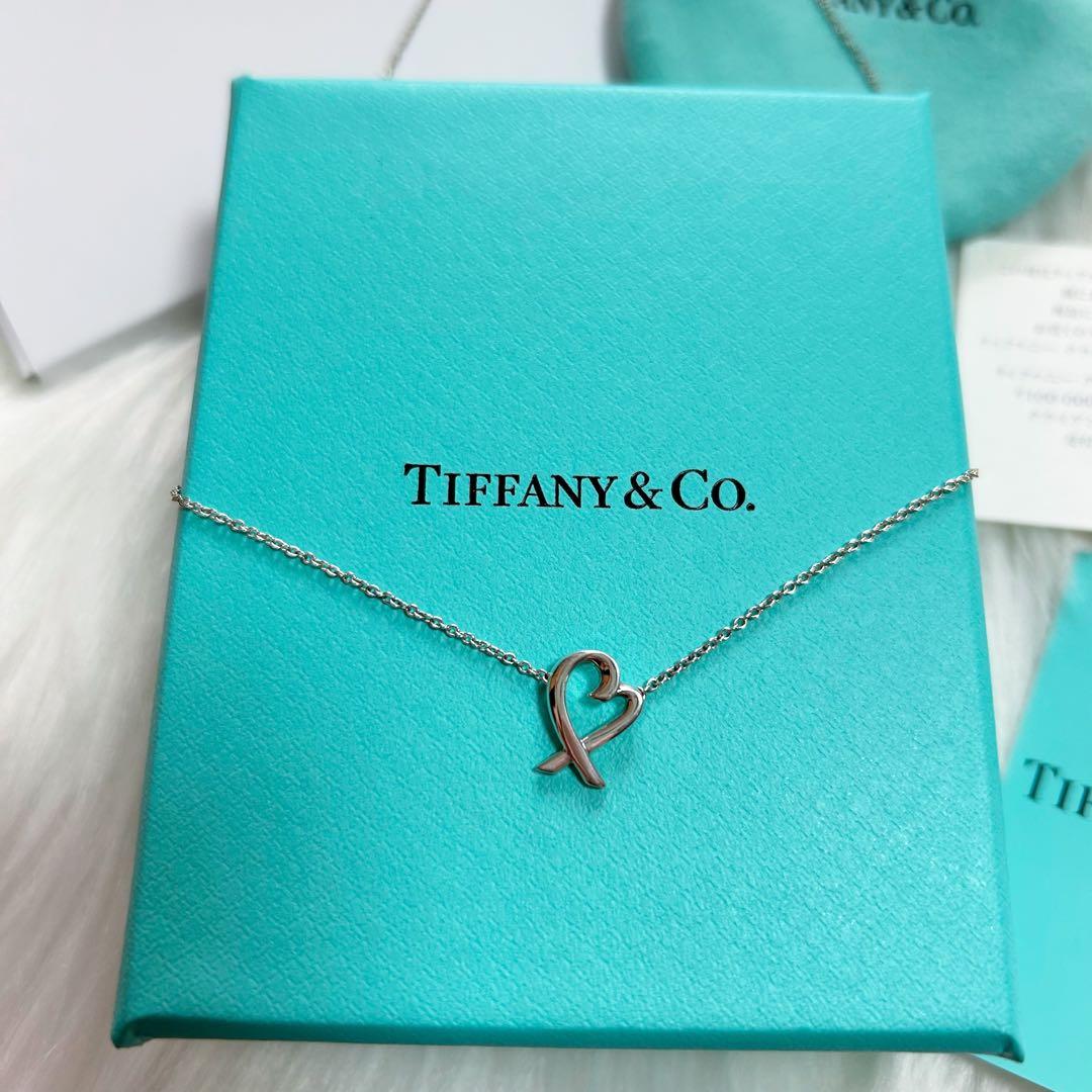 美品 ティファニー MINI ラビングハート ネックレス Ag925 シルバー