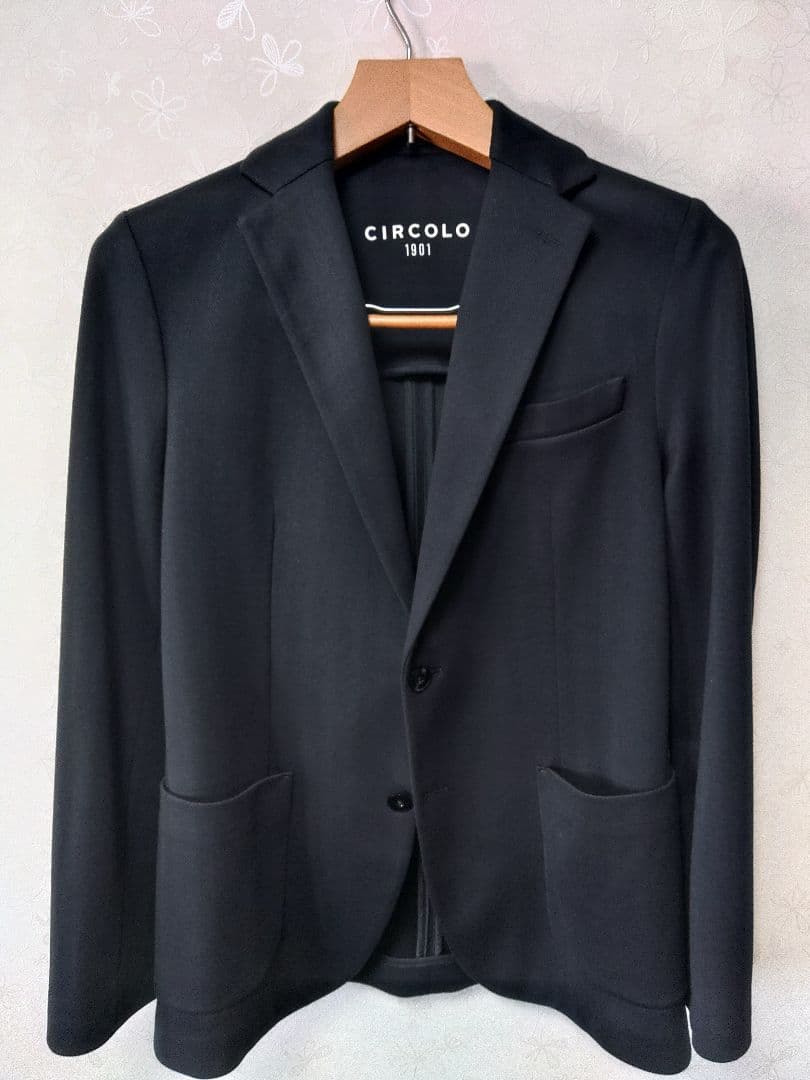CIRCOLO 1901 テーラードジャケット　ブラック　ヘリンボーン