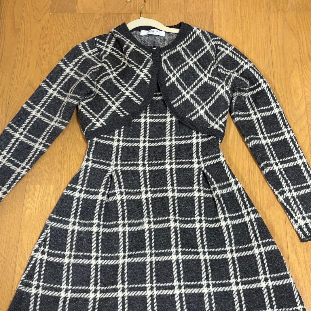 ワンピース Herlipto Pantheon Checked Knit Dress