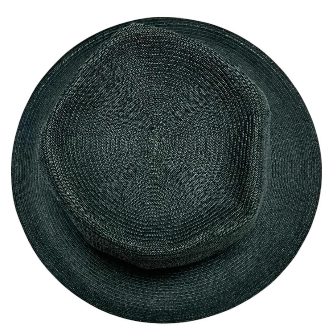 CA4LA　ストローハット 中折れ グリーン KN01310 美品
