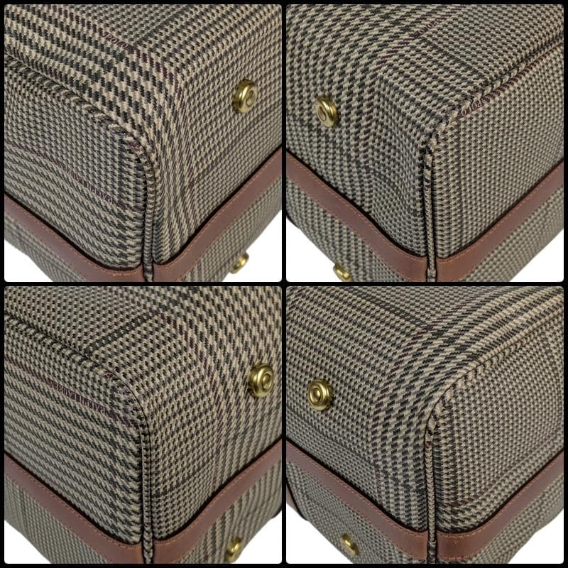 【極美品】ポロラルフローレン ボストンバッグ 千鳥柄 2way PVC レザー