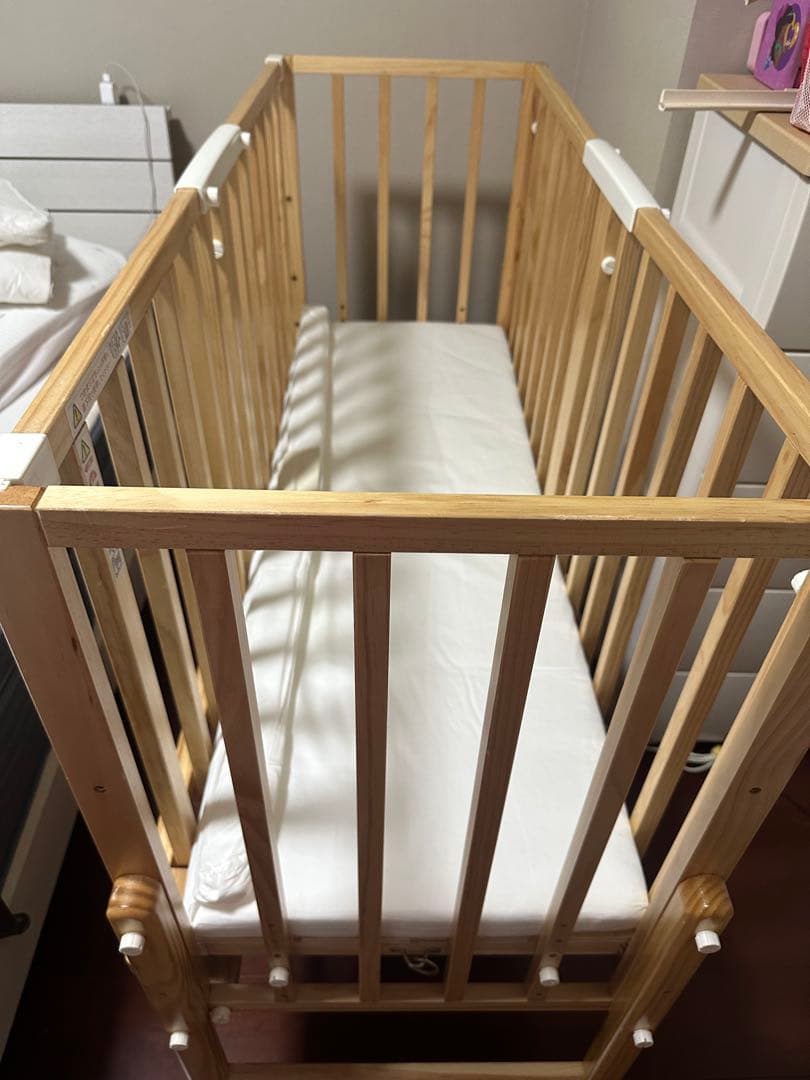 そいねーる3 木製ベビーベッド マットレス付き