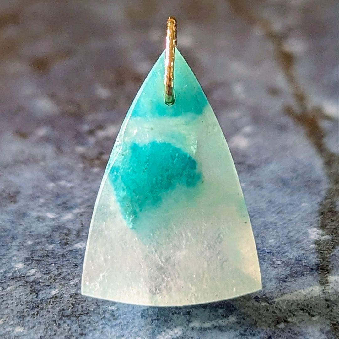 ♢N♢訳あり♢K18 アマゾナイト インクォーツ 7.45ct チャーム