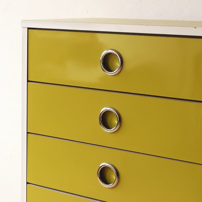 アンティーク レトロポップ 7段 チェスト 昭和レトロ スペースエイジ グリーン