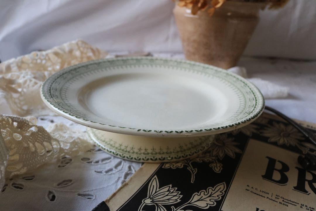 グリーン　コンポティエ　ケーキ台　クレールフォンテーヌ　ジャスミン