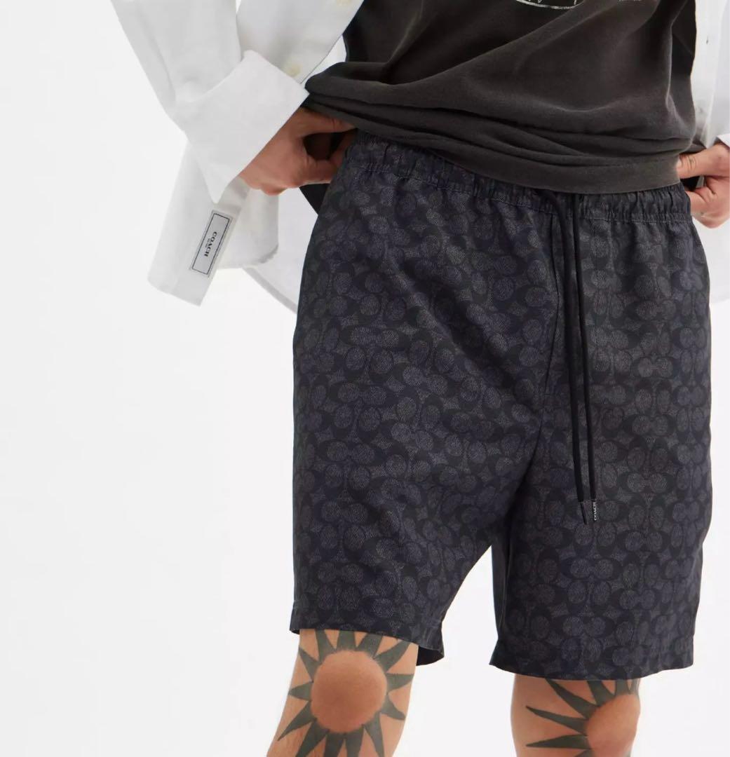 【新品未使用】COACH コーチ ハーフパンツ S ブラック モノグラム