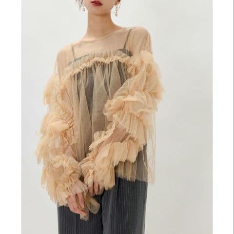 タグ付 【ANDRESD / niana】 デコラティブチュールトップス 結婚式