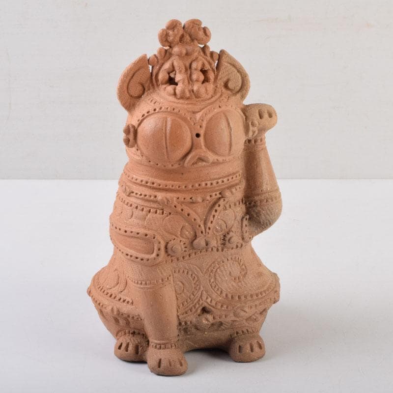 九ちゃん　縄文土偶形　招き猫　置物　V　9063